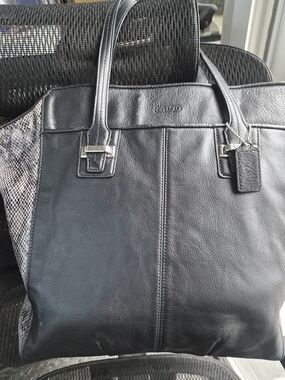 Coach Black Leather Tote Bag